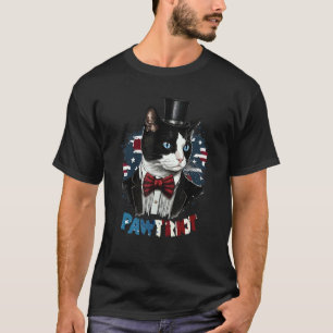 Cat Tuxedo Pawtriot USA 4th of July Men Women T-Shirt