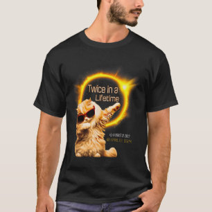 Cat Twice In Lifetime Solar Eclipse April 04.08.24 T-Shirt