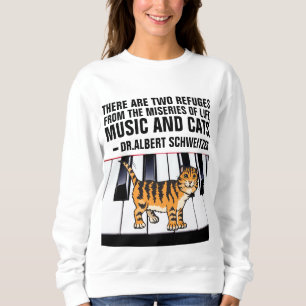 CAT, TWO MEANS REFUGE FROM MISERIES OF LIFE SWEATSHIRT