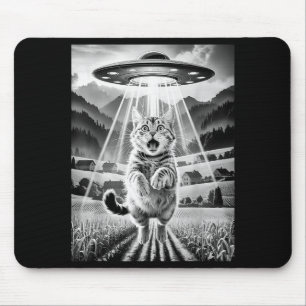 Cat Ufo Alien Abduction Funny Graphic Tees Men Wom Mouse Mat