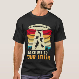 Cat UFO Alien Abduction  I Want To Believe UFO T-Shirt