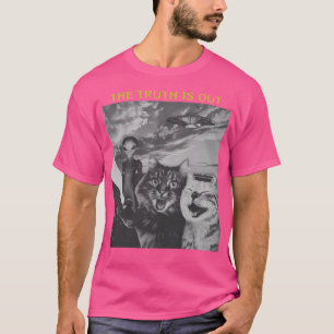 Cat Ufo Funny Absurd Selfie Sureal  Retro Vintage  T-Shirt