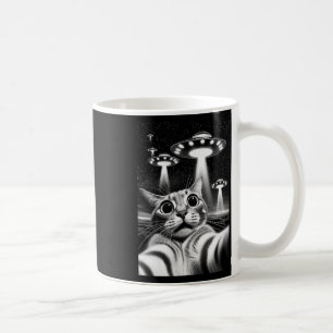 Cat Ufo Funny Invasion Meme Retro Alien Cat Ufo Se Coffee Mug