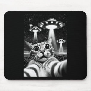 Cat Ufo Funny Invasion Meme Retro Alien Cat Ufo Se Mouse Mat