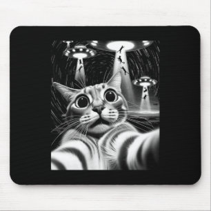 Cat Ufo Invasion _ Funny Cat Meme Retro Alien Cat Mouse Mat