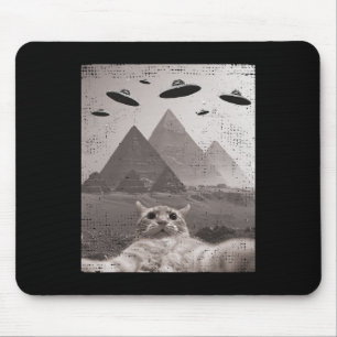 Cat Ufo Meme - Funny Cat Selfie With Ufos Mouse Mat