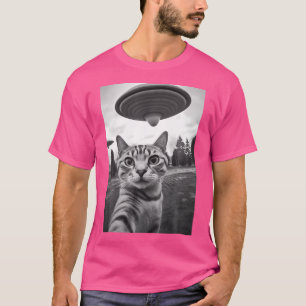 Cat Ufo Selfie Alien Ufo Funny Cat Selfie With Ufo T-Shirt