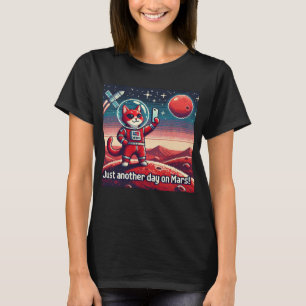 Cat UFO Selfie: Red Planet (another day on mars) T-Shirt