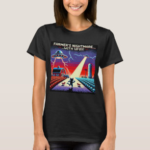 Cat UFO Selfie: Red Planet (farmers nightmare) T-Shirt