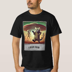 Cat UFO Selfie: Scared Kitty (Man t-shirt) #07 T-Shirt