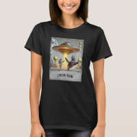 Cat UFO Selfie: Scared Kitty (Woman t-shirt) #01