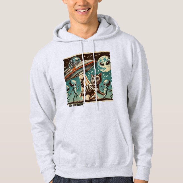 Cat UFO Selfie: Vintage Invasion (Men's Hoodie) Hoodie (Front)