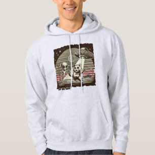 Cat UFO Selfie: Vintage Invasion (Men's Hoodie) Hoodie