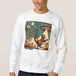 Cat UFO Selfie: Vintage Invasion (Men's Hoodie) Sweatshirt
