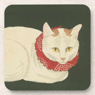 Cat Ukiyo-e print, early 1900s Coaster