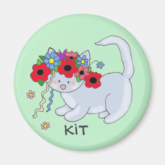 Cat Ukrainian Folk Art Magnet (Front)