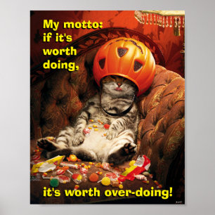 Cat Under Candy Bucket Poster