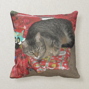 Cat Under Christmas Tree Cushion