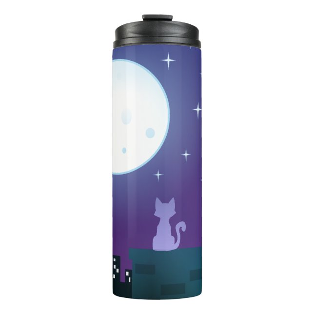 Cat Under The Moonlight Thermal Tumbler (Front)
