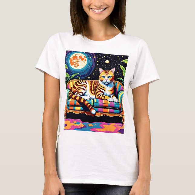 Cat under the stars 2 T-Shirt (Front)