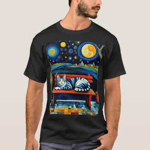 Cat under the stars 4 T-Shirt