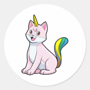 Cat Unicorn Classic Round Sticker
