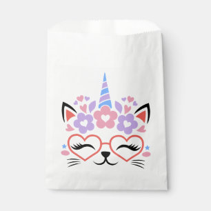 Cat Unicorn Cute Pink Purple Girl Birthday Party Favour Bags