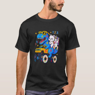 Cat Unicorn Dino Ride Back to School ABC T-Shirt