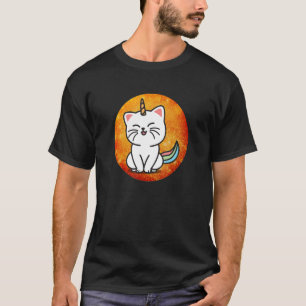 Cat Unicorn Rainbow Fantasy Kitten Fire Colour T-Shirt