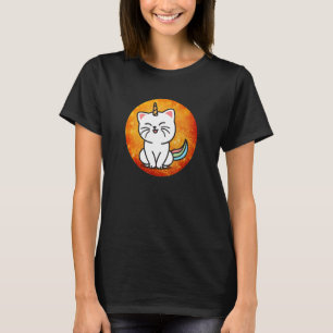 Cat Unicorn Rainbow Fantasy Kitten Fire Colour T-Shirt