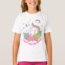 Cat Unicorn Rainbow Happy Times Are Coming