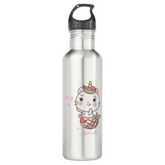 Cat Unicorn shirt - Unicat Mermaid Cat I believe i 710 Ml Water Bottle