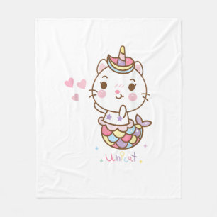 Cat Unicorn shirt - Unicat Mermaid Cat I believe i Fleece Blanket