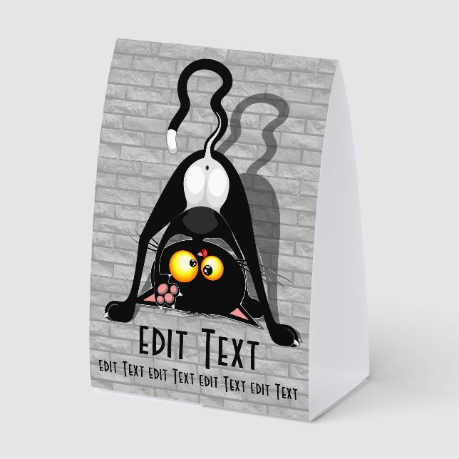 Cat Upside Down Funny Cartoon Character (Front)