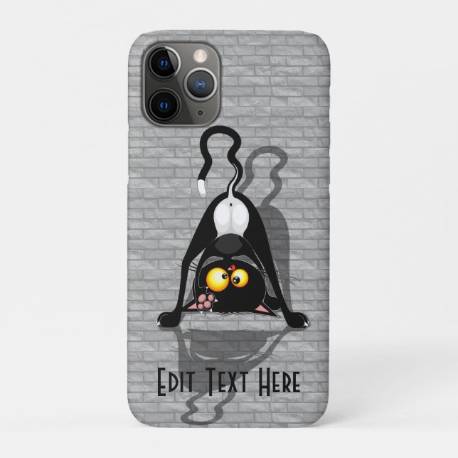 Cat Upside Down Funny Cartoon Character Case-Mate iPhone Case (Back)