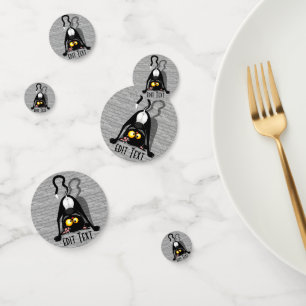 Cat Upside Down Funny Cartoon Character Confetti