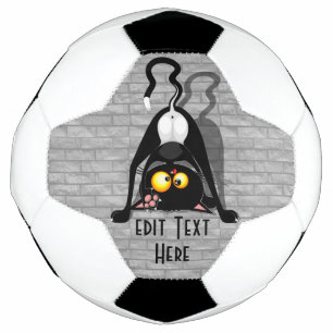 Cat Upside Down Funny Cartoon Character Football