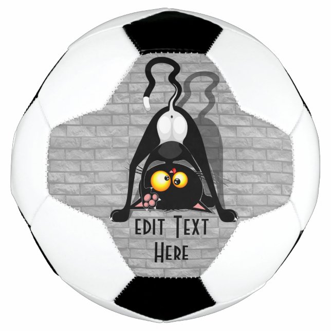 Cat Upside Down Funny Cartoon Character Football (Front)