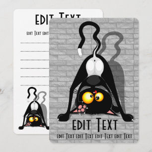 Cat Upside Down Funny Cartoon Character Menu