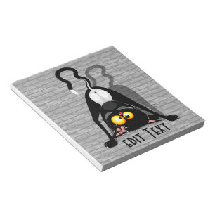 Cat Upside Down Funny Cartoon Character Notepad