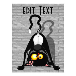 Cat Upside Down Funny Cartoon Character Photo Print