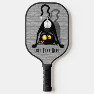 Cat Upside Down Funny Cartoon Character Pickleball Paddle