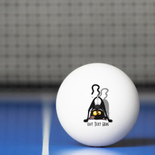 Cat Upside Down Funny Cartoon Character Ping Pong Ball