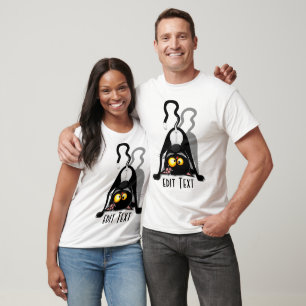 Cat Upside Down Funny Cartoon Character T-Shirt