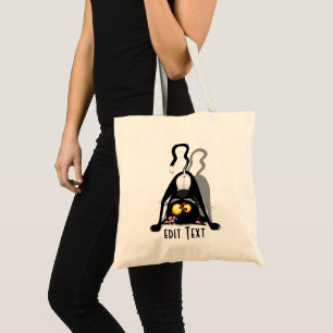 Cat Upside Down Funny Cartoon Character Tote Bag