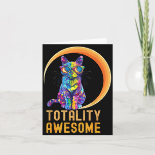 Cat Usa Solar Eclipse Totality Illustration Card