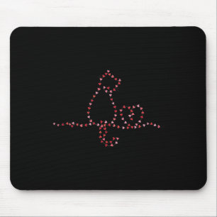 Cat Valentines Heart String Lights Minimalist Love Mouse Mat