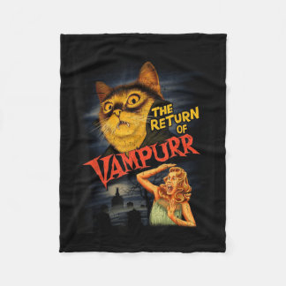 Cat Vampire Clic Horror Movie Funny Graphic Shirt  Fleece Blanket