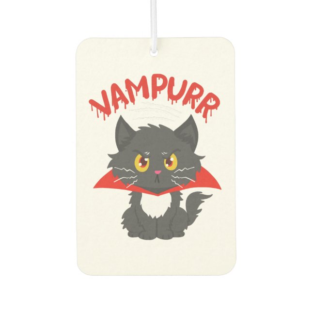 Cat Vampire Halloween Car Air Freshener (Front)