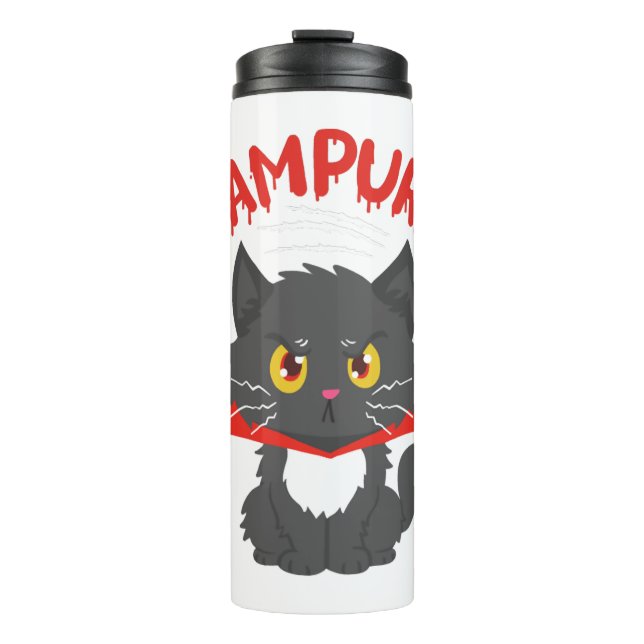 Cat Vampire Halloween Thermal Tumbler (Front)